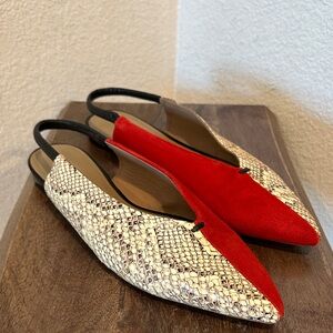 MERCEDES CASTILLO Evetta Slingback Flat Leather-Suede Women’s Size 39 US 9
